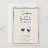 Handschilderij Retro Hedendaagse Kunst Bruiloft Kaart (Voorkant)