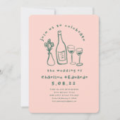 Handschilderij Retro Hedendaagse Kunst Bruiloft Kaart (Voorkant)