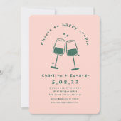 Handschilderij Retro Hedendaagse Kunst Bruiloft Kaart (Voorkant)