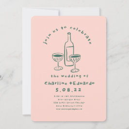 Handschilderij Retro Hedendaagse Kunst Bruiloft Kaart