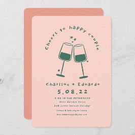 Handschilderij Retro Hedendaagse Kunst Bruiloft Kaart