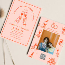 Handschilderij Retro Hedendaagse Kunst Bruiloft