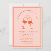 Handschilderij Retro Hedendaagse Kunst Bruiloft Kaart (Voorkant)