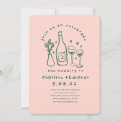 Handschilderij Retro Hedendaagse Kunst Bruiloft Kaart (Voorkant)