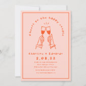 Handschilderij Retro Hedendaagse Kunst Bruiloft Kaart (Voorkant)