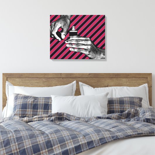 Handschilderingen Vingernagels Manicure Makeup sch Canvas Afdruk (Insitu (Slaapkamer))