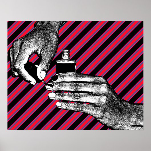 Handschilderingen Vingernagels Manicure Makeup sch Poster (Voorkant)