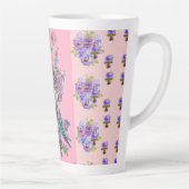 Handschildpad roze blauwe boedgie florale latte Mo Latte Mok (Rechts)