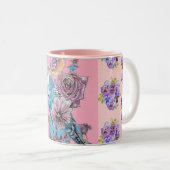 Handschildpad roze blauwe boedgie florale Mok (Voorkant rechts)