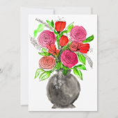 Handschildpadde Waterverf Abstracte Floral Art Bedankkaart (Voorkant)