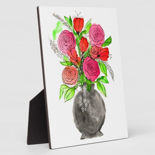 Handschildpadde Waterverf Abstracte Floral Art Fotoplaat (Zijkant)