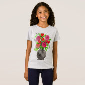 Handschildpadde Waterverf Abstracte Floral Art T-shirt (Voorkant volledig)