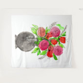 Handschildpadde Waterverf Abstracte Floral Art Wandkleed (Voorkant (horizontaal))