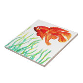 Handschildpadden van Oranje goudvis Tegeltje (Zijkant)