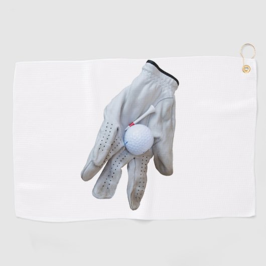 Handschoen en een golfbal ontwerp Beste Golf Handd Golfhanddoek (Horizontaal)