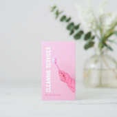 Handschoen Hand met borstelreiniging Diensten Visitekaartje (Staand voorkant)