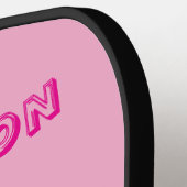 Handschoenen aan, game aan! Borstkanker bewustzijn Pickleball Paddle (Links Detail)