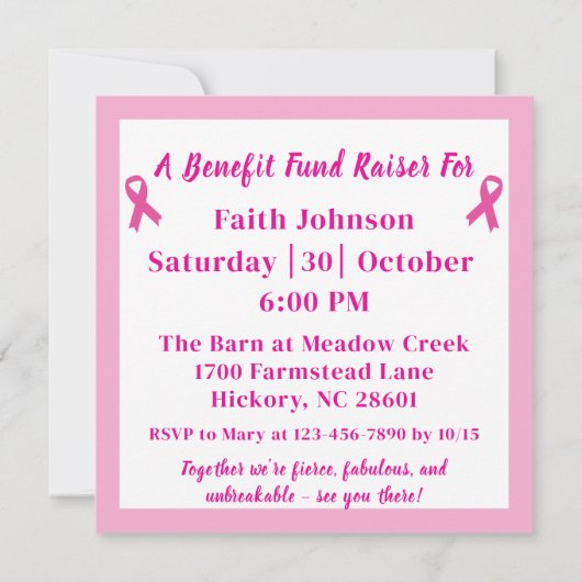 Handschoenen aan, spel op borstkanker inzamelingsa (Achterkant)