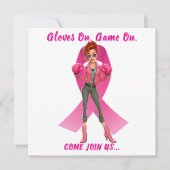 Handschoenen aan, spel op borstkanker inzamelingsa (Voorkant)