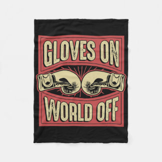 Handschoenen Aan Wereld Uit Grappige Kickboksen Bo Fleece Deken