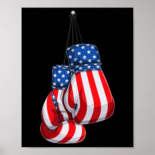Handschoenen Amerikaanse vlag op 4 juli Poster (Voorkant)
