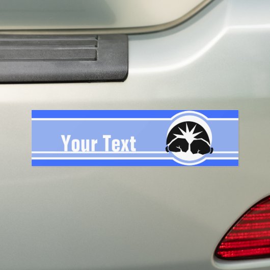 handschoenen; blauw bumpersticker (Op auto)