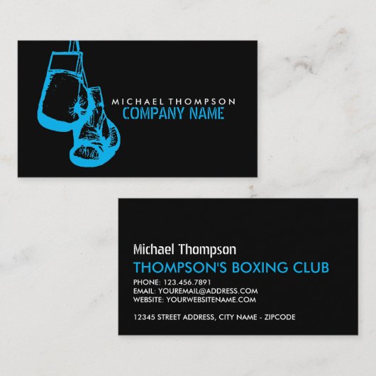 Handschoenen, boxer, boxer, boxing Trainer Visitekaartje (Voorkant / Achterkant)