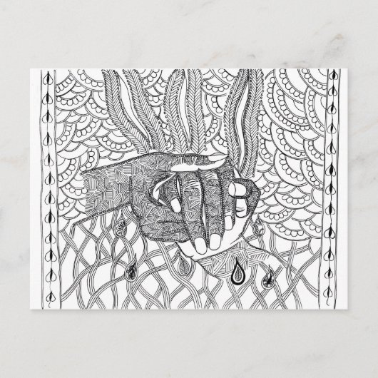 handschoenen briefkaart (Voorkant)