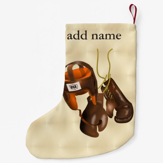  handschoenen en helmet kleine kerstsok (Achterkant)