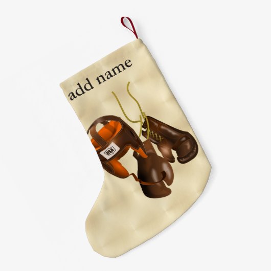 handschoenen en helmet kleine kerstsok (Achterkant (Hangend))