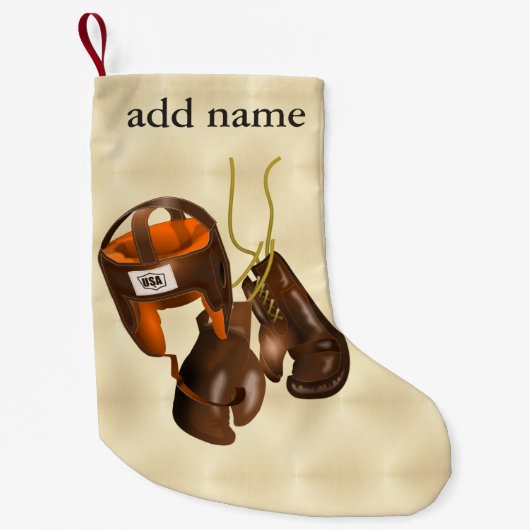 handschoenen en helmet kleine kerstsok (Voorkant)