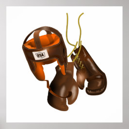 handschoenen en helmet poster