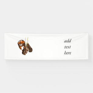  handschoenen en helmet spandoek