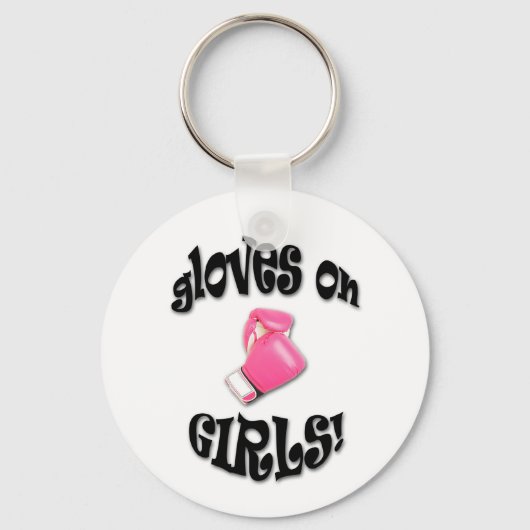 Handschoenen op MEISJES! Sleutelhanger (Voorkant)