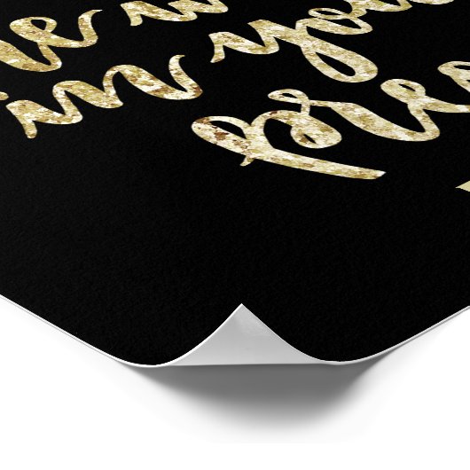 Handschrift 16:11 Gold Glitter Poster (Hoek)