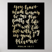 Handschrift 16:11 Gold Glitter Poster (Voorkant)