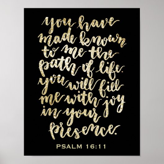 Handschrift 16:11 Gold Glitter Poster (Voorkant)