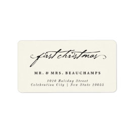  handschrift 1st kerstbruiloft Adres Etiket