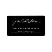 handschrift 1st kerstbruiloft Adres Etiket (Voorkant)