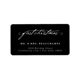  handschrift 1st kerstbruiloft Adres Etiket