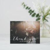Handschrift 2 foto bruiloft Dank u Briefkaart (Staand voorkant)