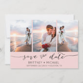 Handschrift 3 Afbeelding roze Save The Date (Voorkant)