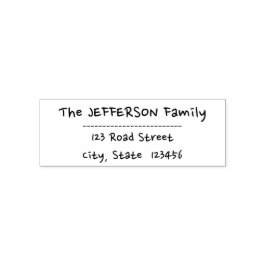 Handschrift-achtige familienaam Rubber Stamp Zelfinktende Stempel