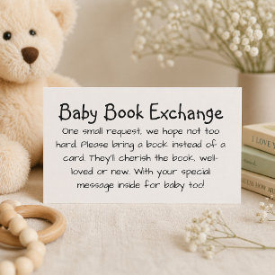 Handschrift Baby Book Exchange van het Schattige K Informatiekaartje