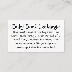 Handschrift Baby Book Exchange van het Schattige K Informatiekaartje