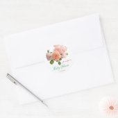 Handschrift Baby shower Sjabloon Bloemen Bloemen B Ronde Sticker (Envelop)