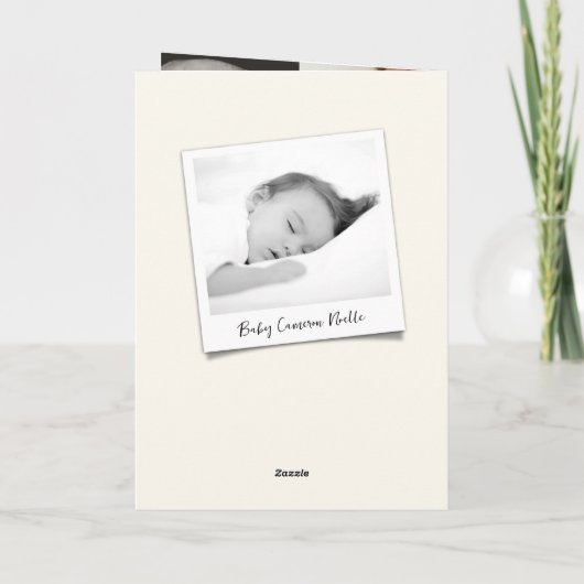  handschrift Baby's eerste kerstfoto Feestdagen Kaart (Achterkant)