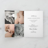  handschrift Baby's eerste kerstfoto Feestdagen Kaart (Binnen)