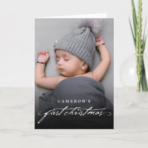 handschrift Baby's eerste kerstfoto Feestdagen Kaart