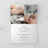  handschrift, baby's eerste kerstfoto feestdagen kaart (Binnen)